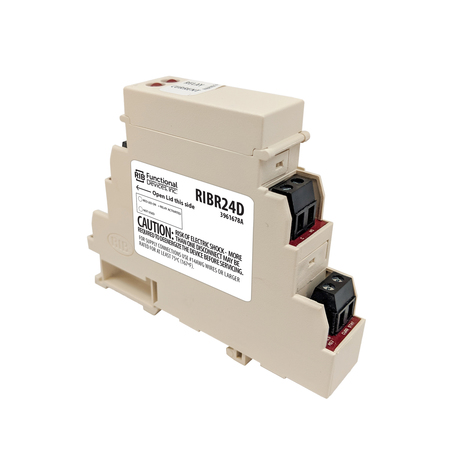 FUNCTIONAL DEVICES-RIB DIN Rail Mount Relay, 10 Amp DPDT, 24 Vac/dc Coil RIBR24D